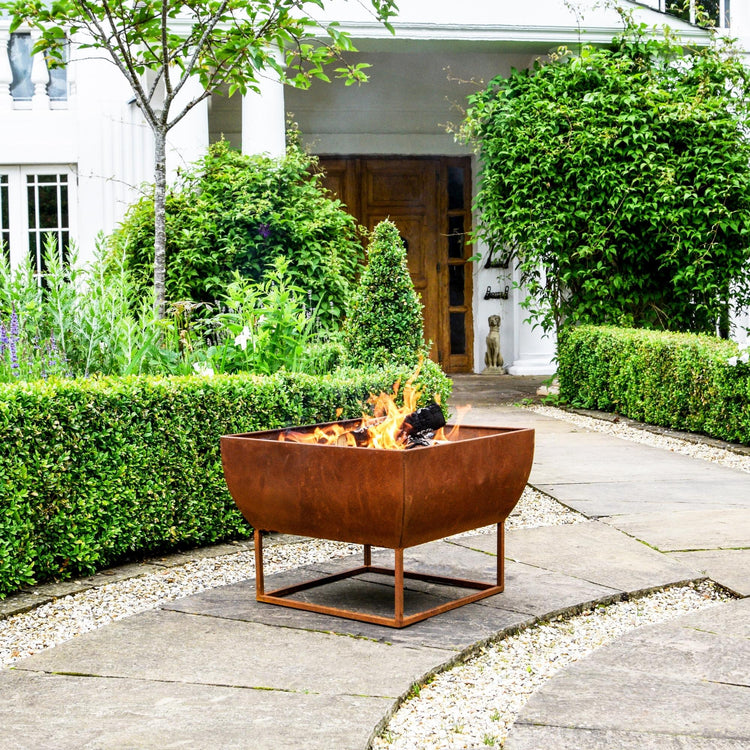 Outdoor Windermere Fire Pit Rust Iron  Nicholas John Interiors