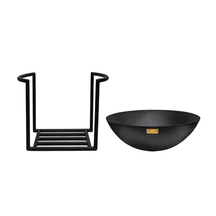 Outdoor XL Cast Iron Fire Pit in Black Iron  Nicholas John Interiors