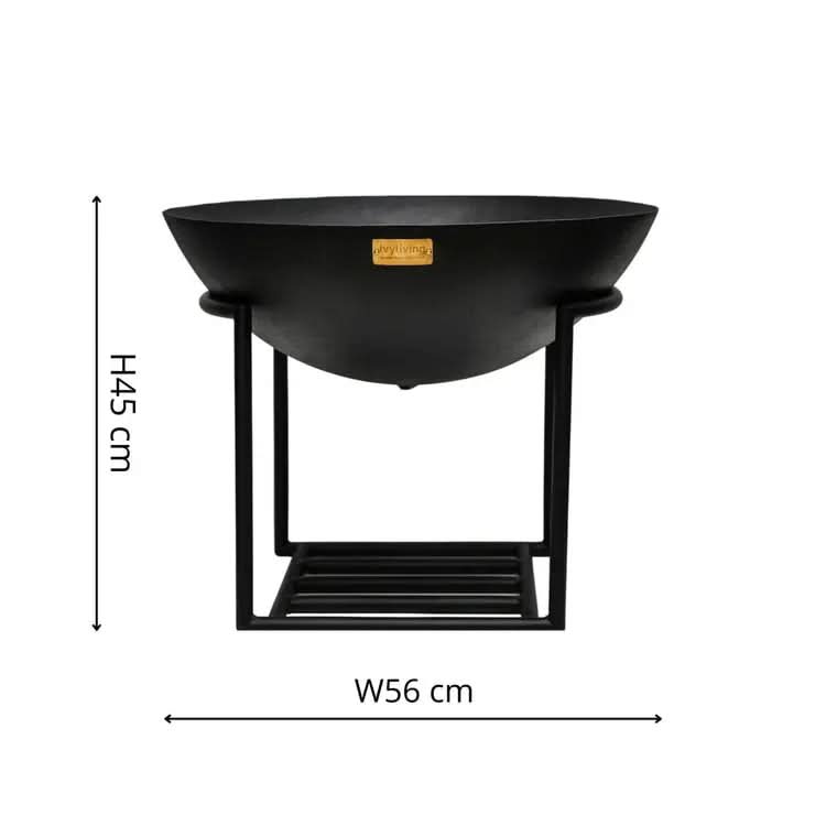 Outdoor XL Cast Iron Fire Pit in Black Iron  Nicholas John Interiors
