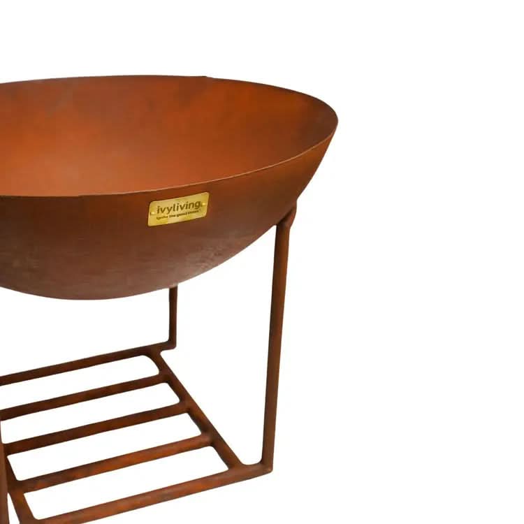 Outdoor XL Cast Iron Fire Pit in Rust  Nicholas John Interiors