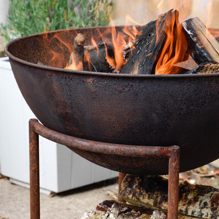 Outdoor XL Cast Iron Fire Pit in Rust  Nicholas John Interiors
