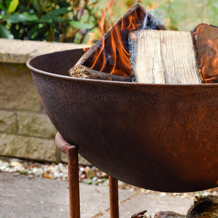 Outdoor XL Cast Iron Fire Pit in Rust  Nicholas John Interiors