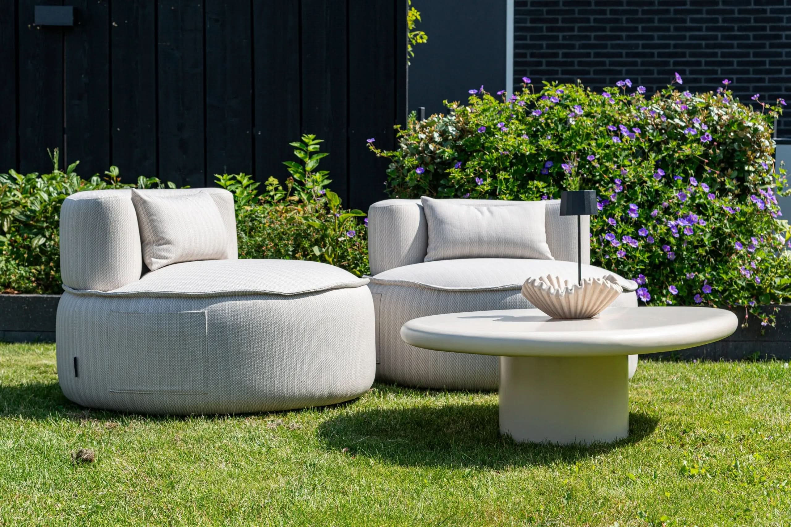 Outdoor coffee table Urban Bloom sandstone   Nicholas John Interiors