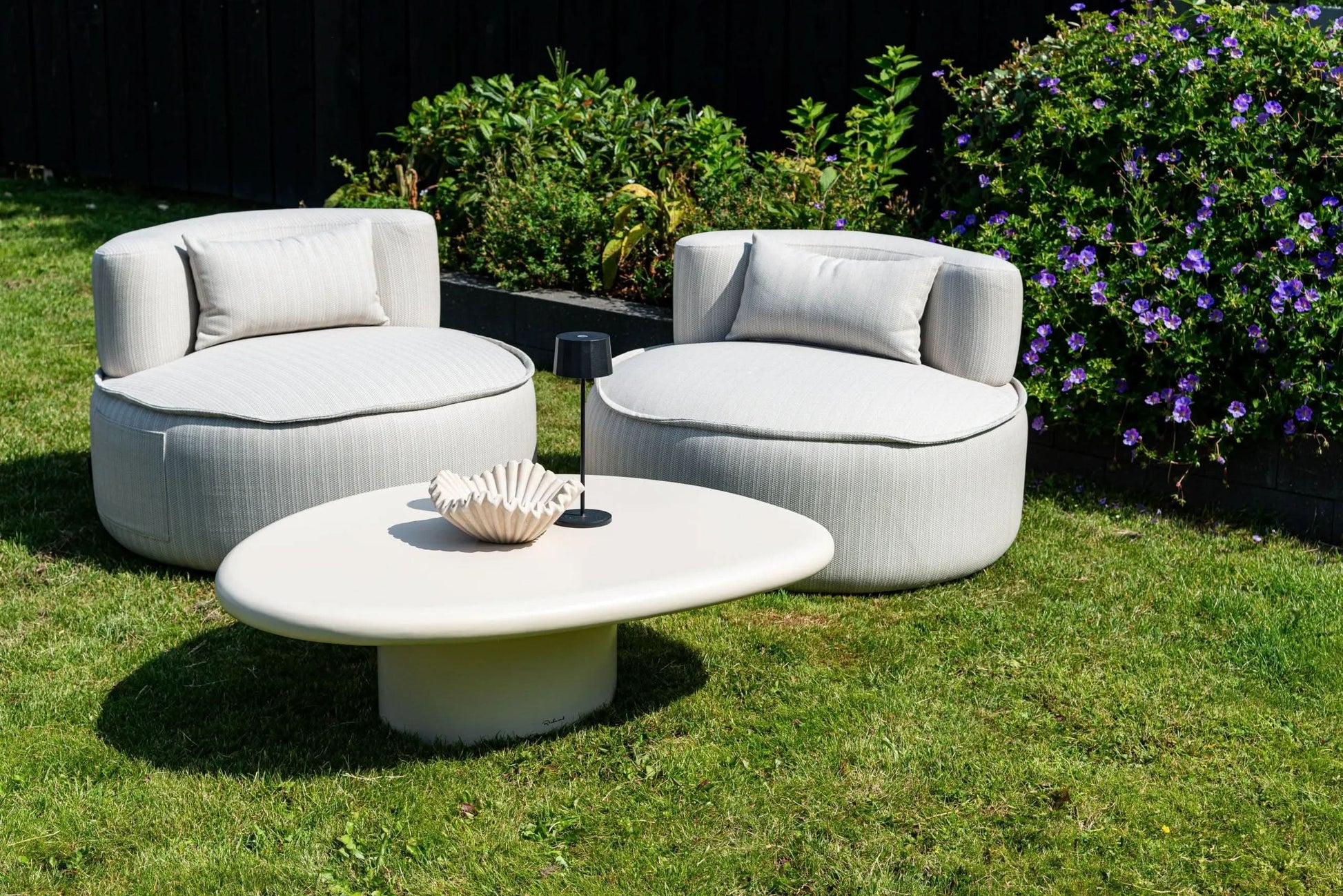 Outdoor coffee table Urban Bloom sandstone   Nicholas John Interiors