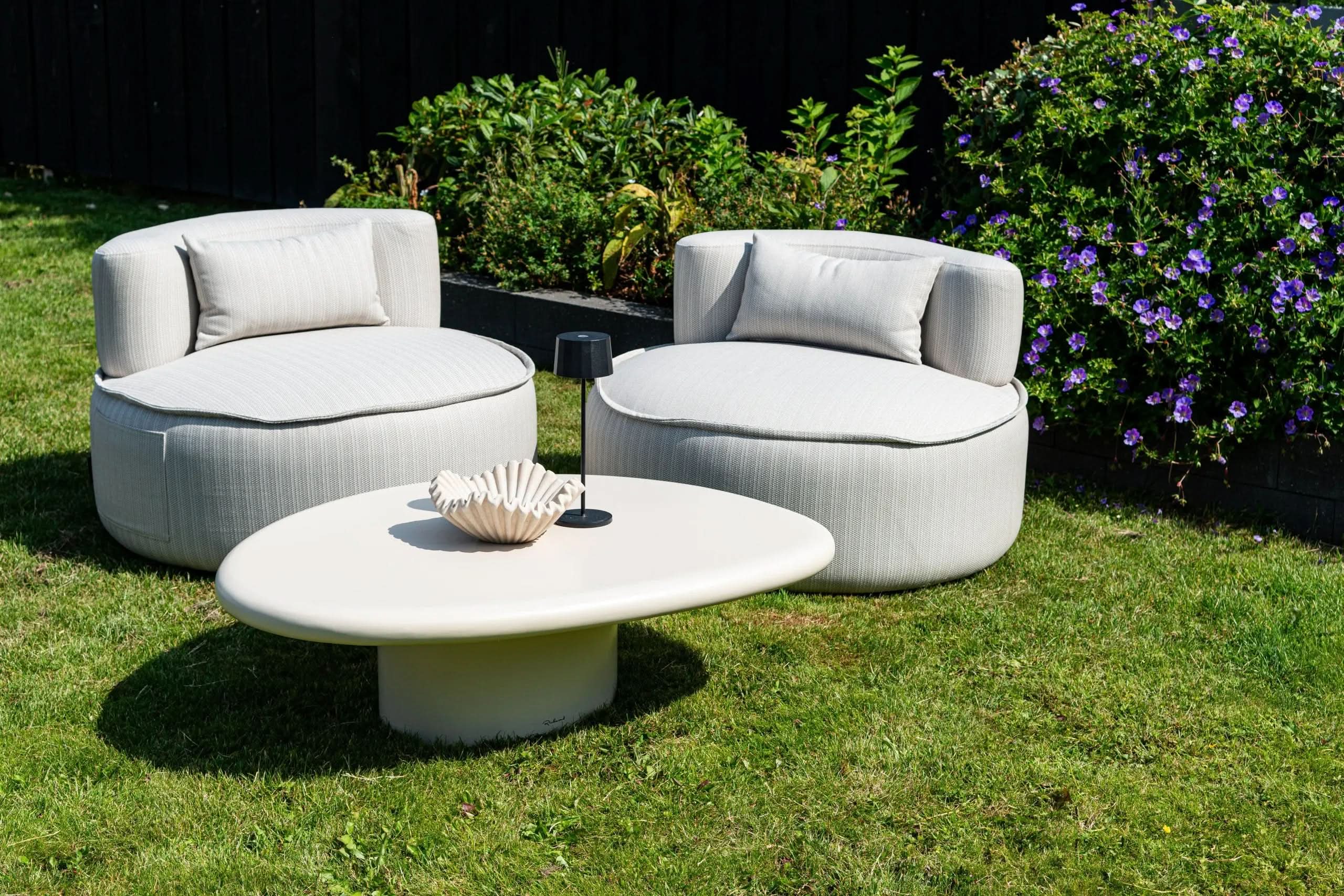 Outdoor coffee table Urban Bloom sandstone   Nicholas John Interiors