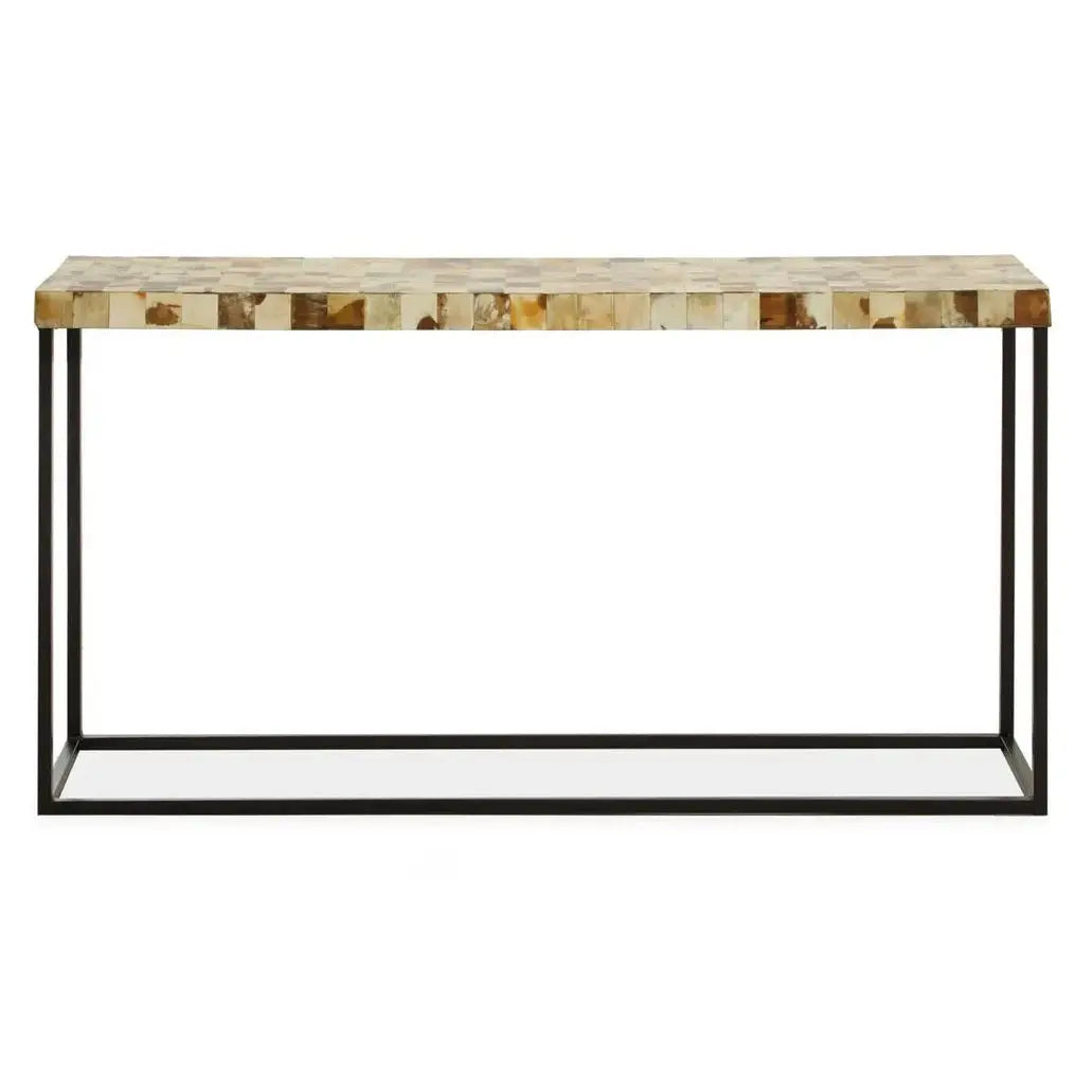 Ovira Cream Mother of Pearl Console Table   Nicholas John Interiors