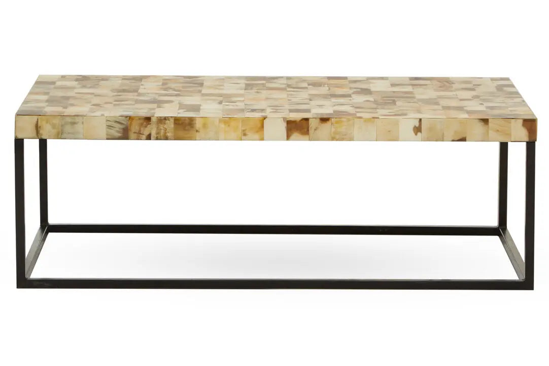 Ovira Cream Mother of Pearl Rectangle Coffee Table   Nicholas John Interiors