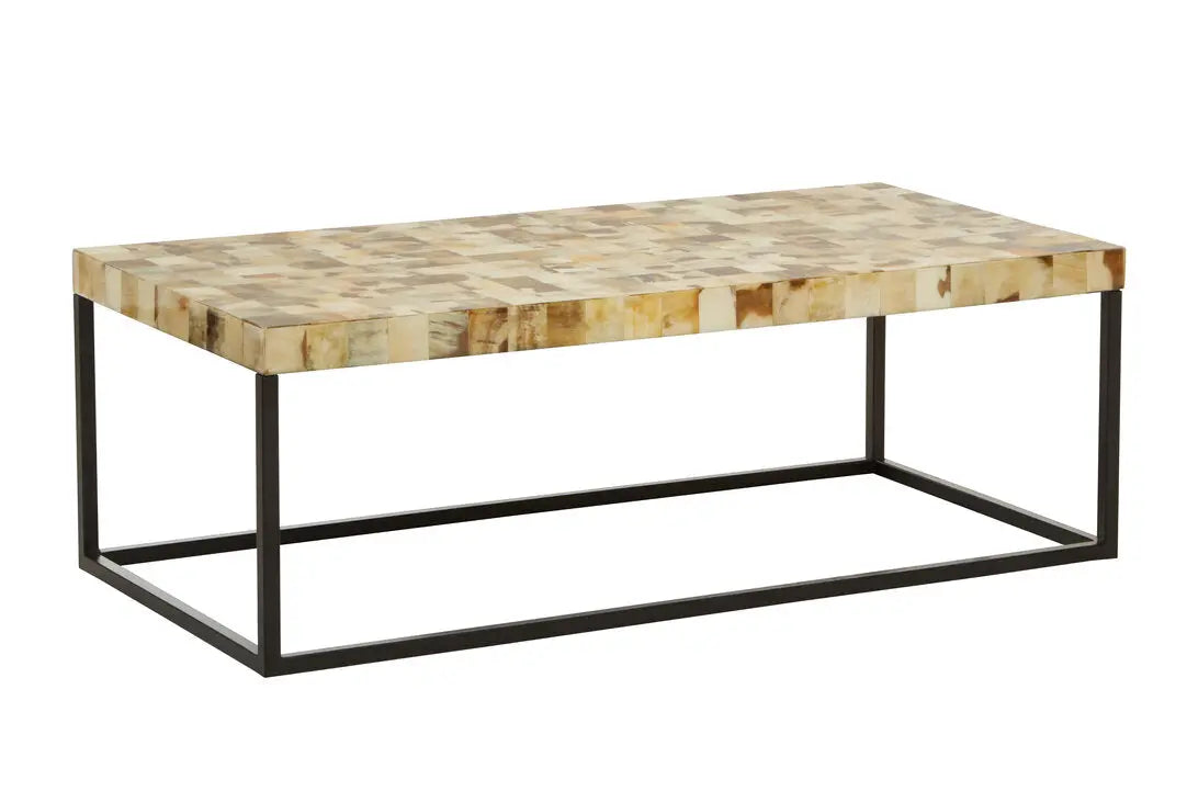 Ovira Cream Mother of Pearl Rectangle Coffee Table   Nicholas John Interiors