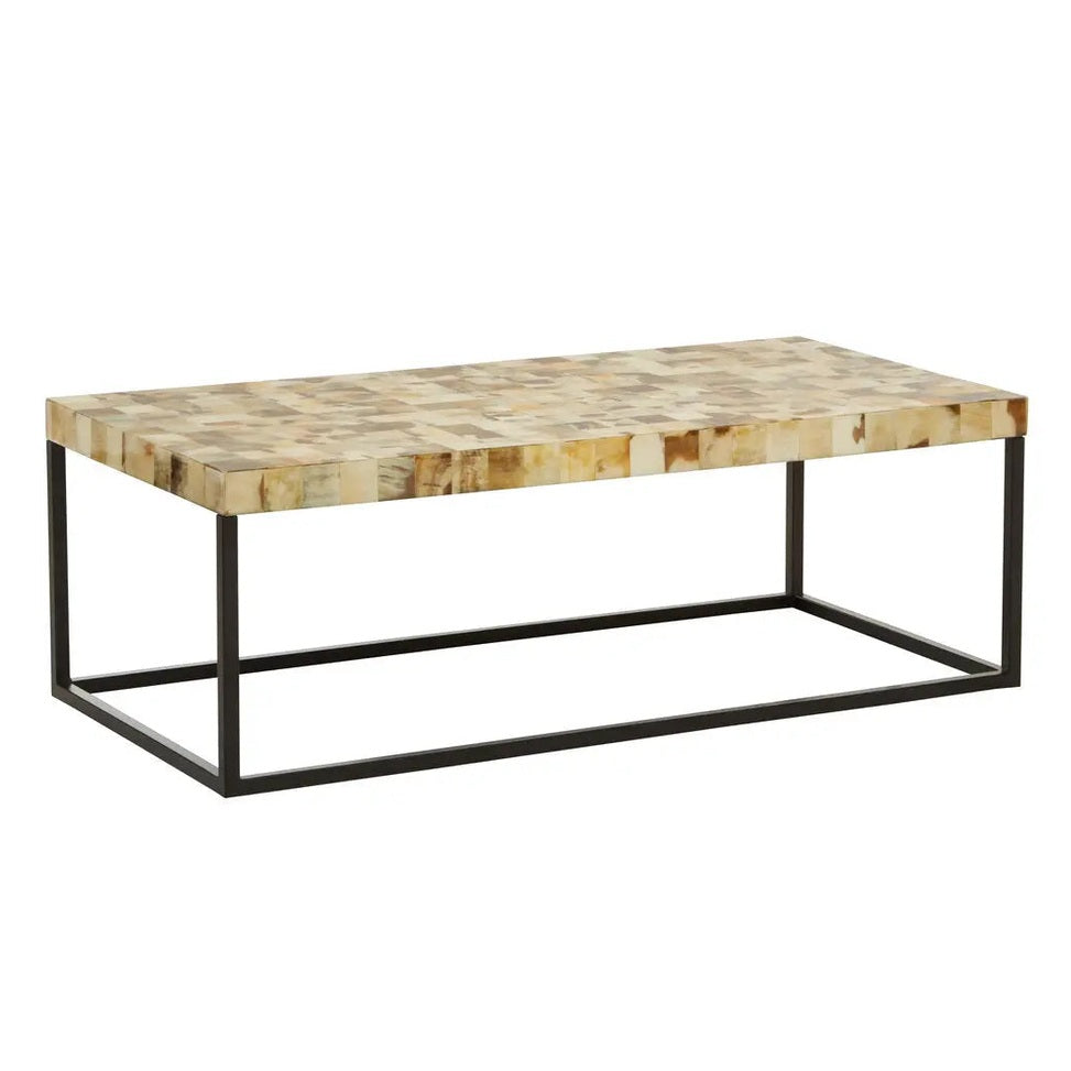 Ovira Cream Mother of Pearl Rectangle Coffee Table   Nicholas John Interiors