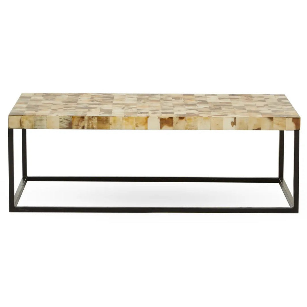 Ovira Cream Mother of Pearl Rectangle Coffee Table   Nicholas John Interiors
