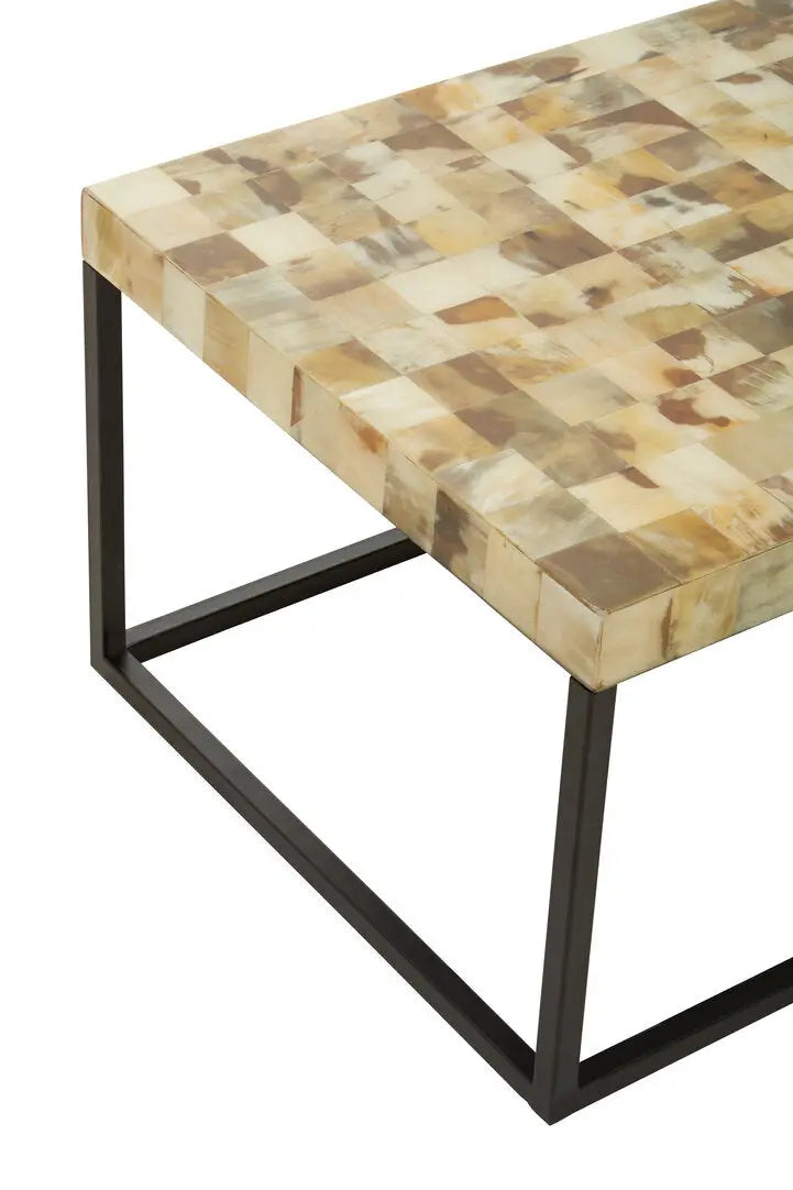 Ovira Cream Mother of Pearl Rectangle Coffee Table   Nicholas John Interiors