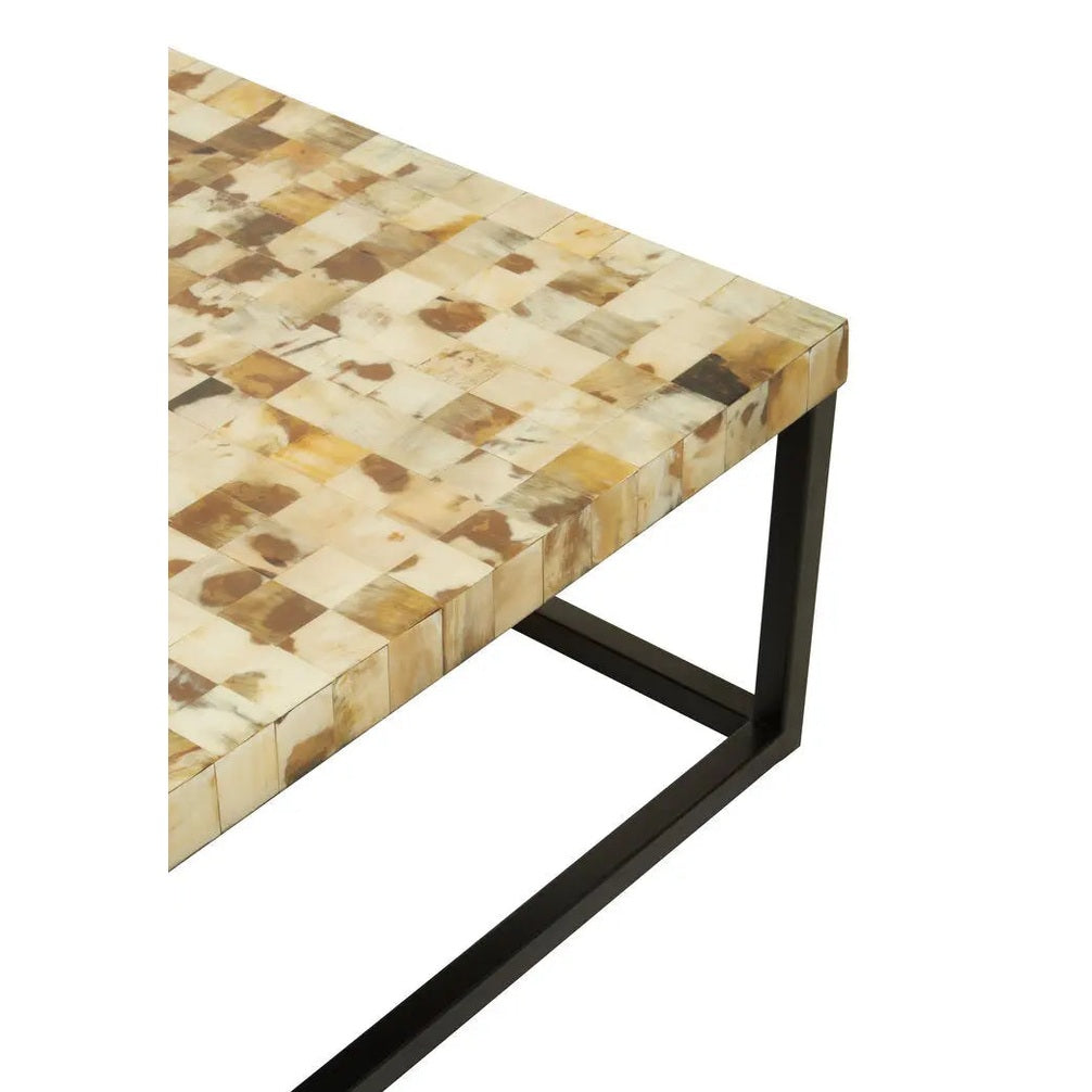 Ovira Cream Mother of Pearl Square Coffee Table   Nicholas John Interiors