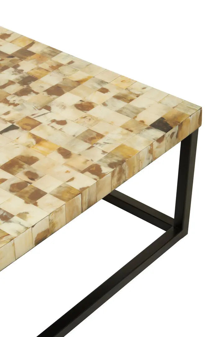 Ovira Cream Mother of Pearl Square Coffee Table   Nicholas John Interiors