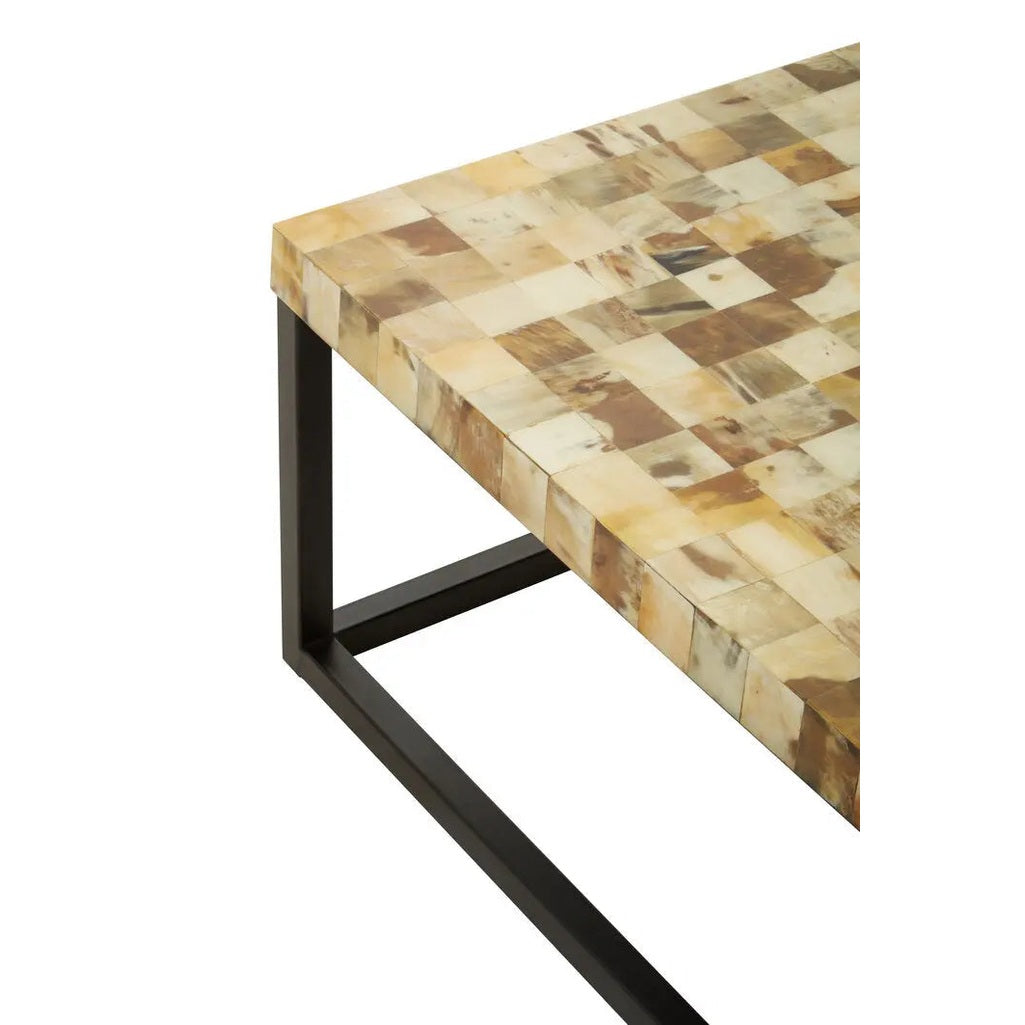 Ovira Cream Mother of Pearl Square Coffee Table   Nicholas John Interiors