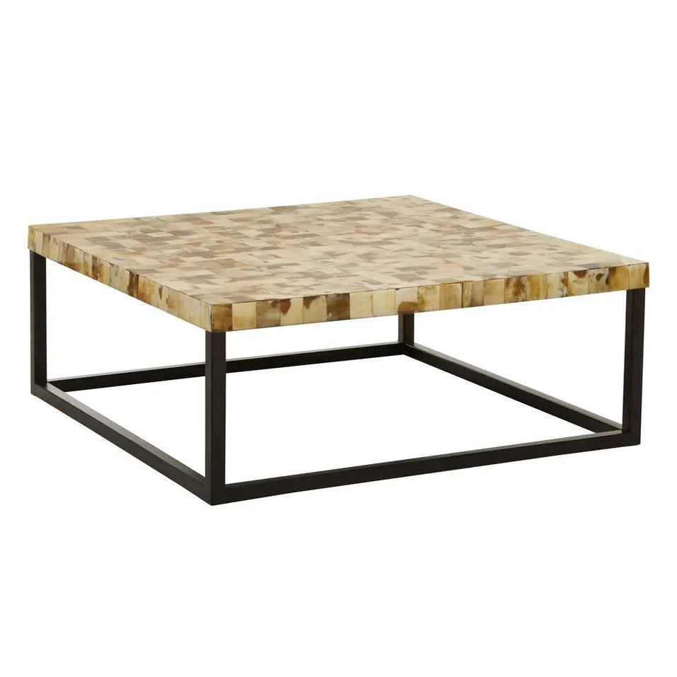 Ovira Cream Mother of Pearl Square Coffee Table   Nicholas John Interiors