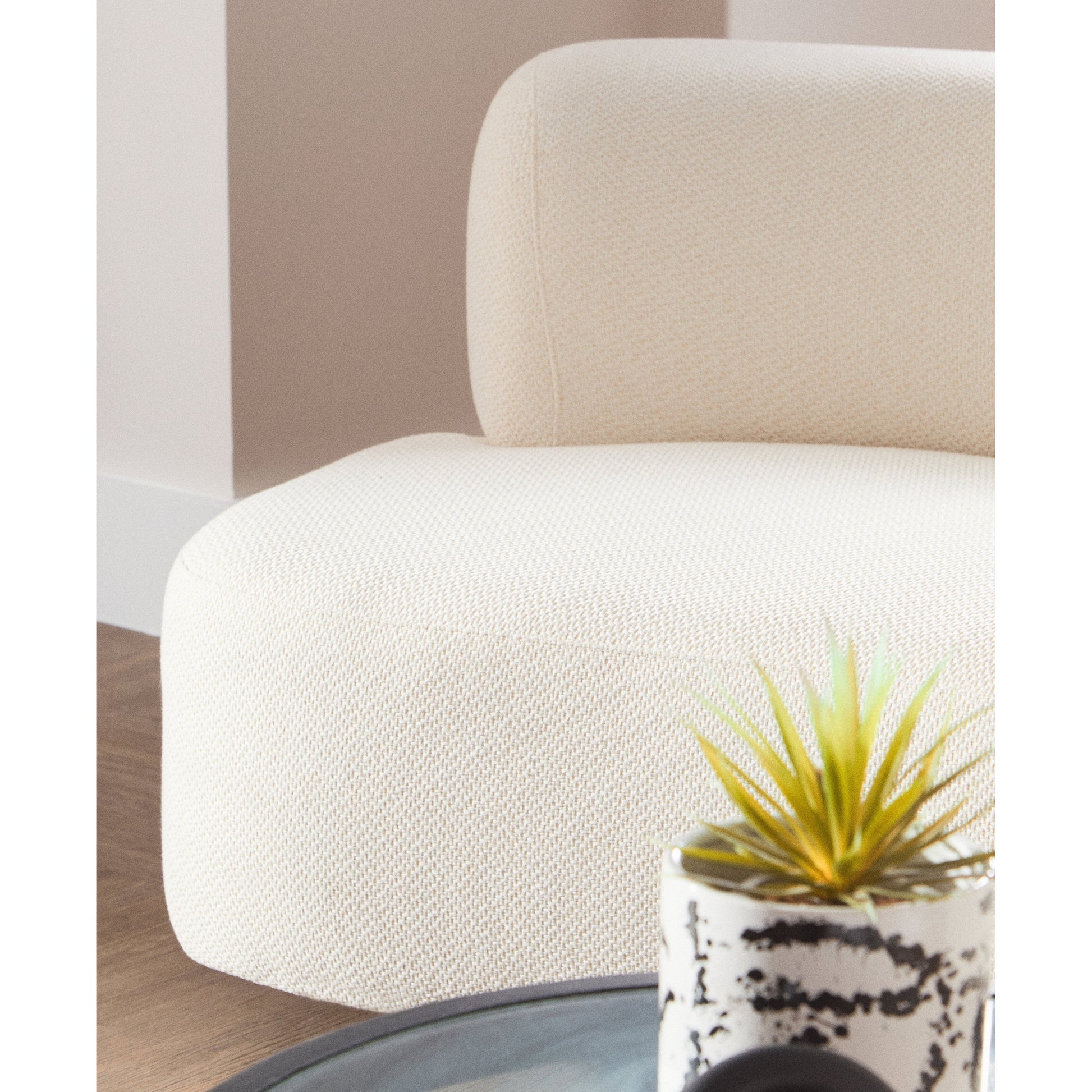 Ozzira Cream Linen 3 Seater Sofa  Nicholas John Interiors