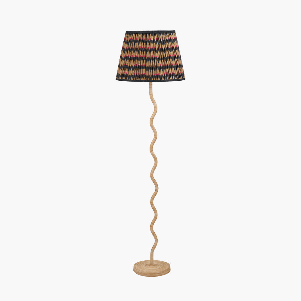 Palau Rattan Wave Floor Lamp Base  Nicholas John Interiors