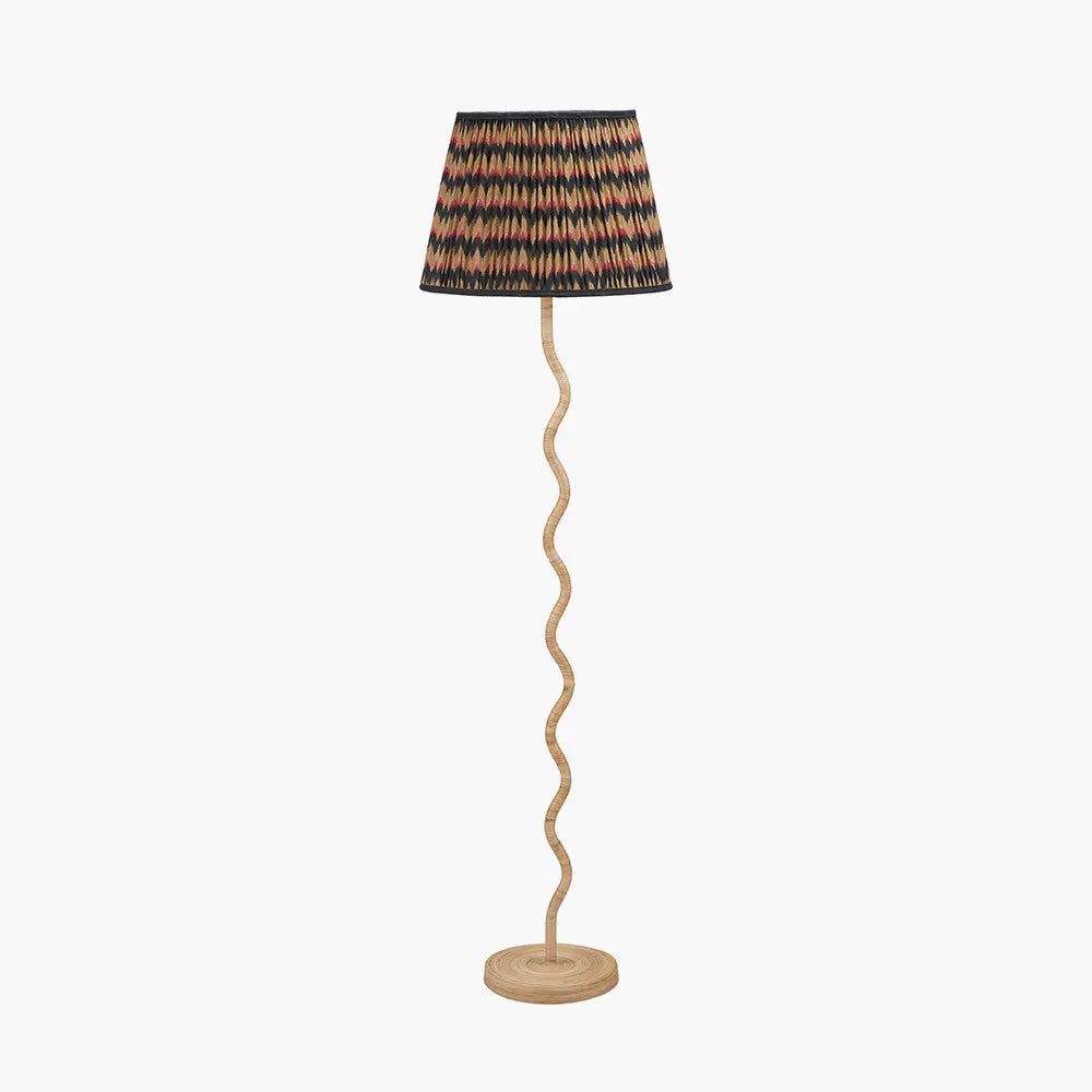 Palau Rattan Wave Floor Lamp Base  Nicholas John Interiors