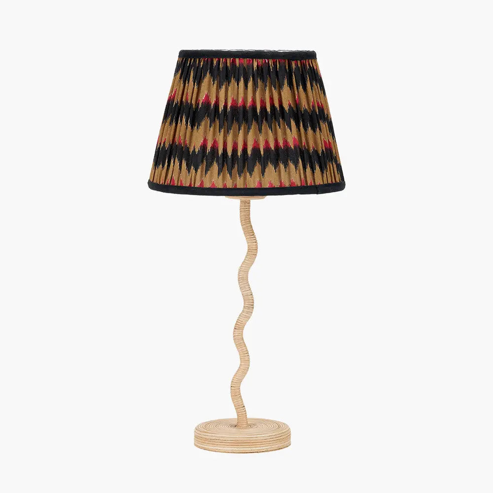 Palau Rattan Wave Table Lamp Base  Nicholas John Interiors