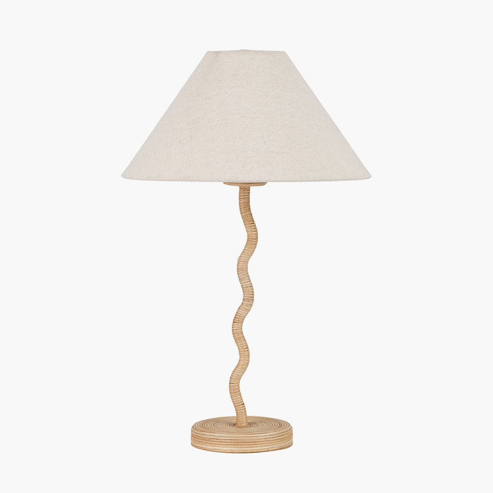 Palau Rattan Wave Table Lamp Base  Nicholas John Interiors