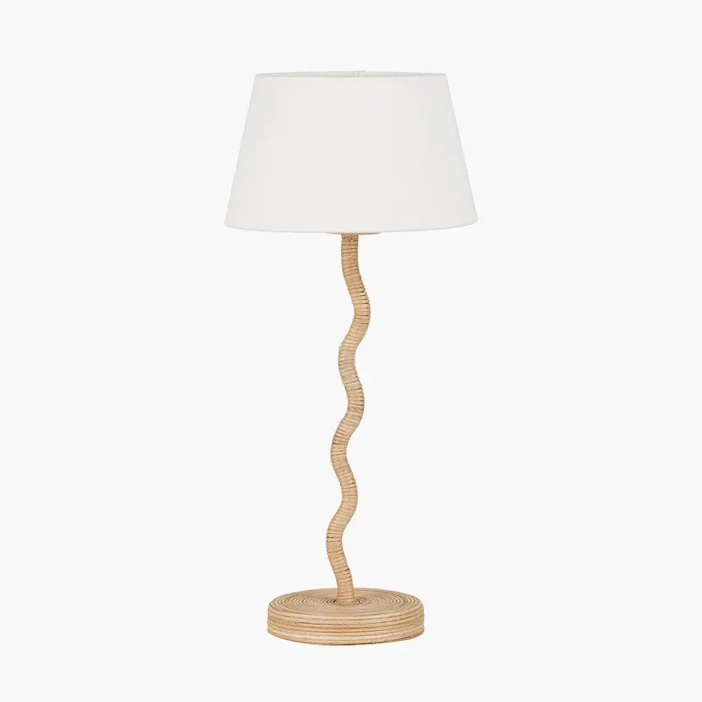 Palau Rattan Wave Table Lamp Base  Nicholas John Interiors