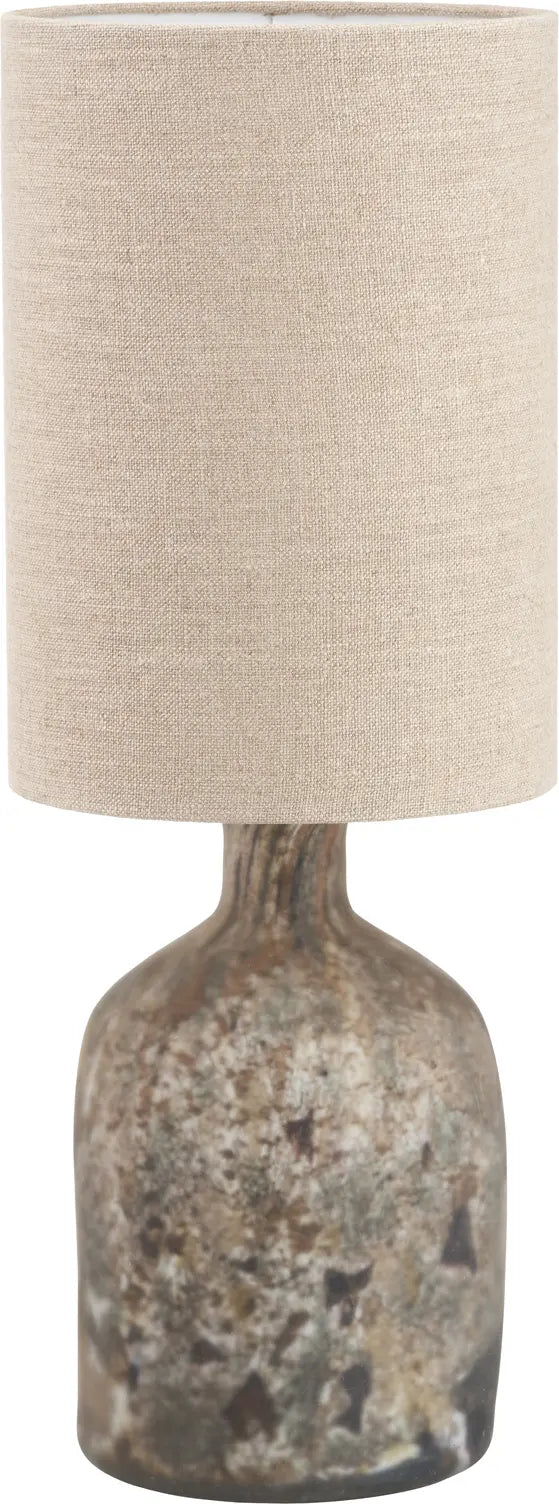 Palmino Brown Organic Glass Bottle Table Lamp   Nicholas John Interiors