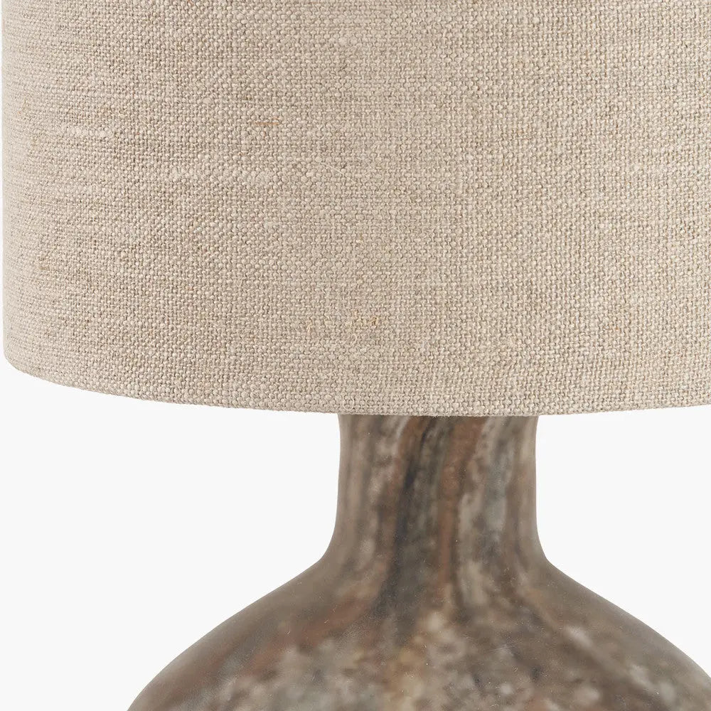 Palmino Brown Organic Glass Bottle Table Lamp   Nicholas John Interiors
