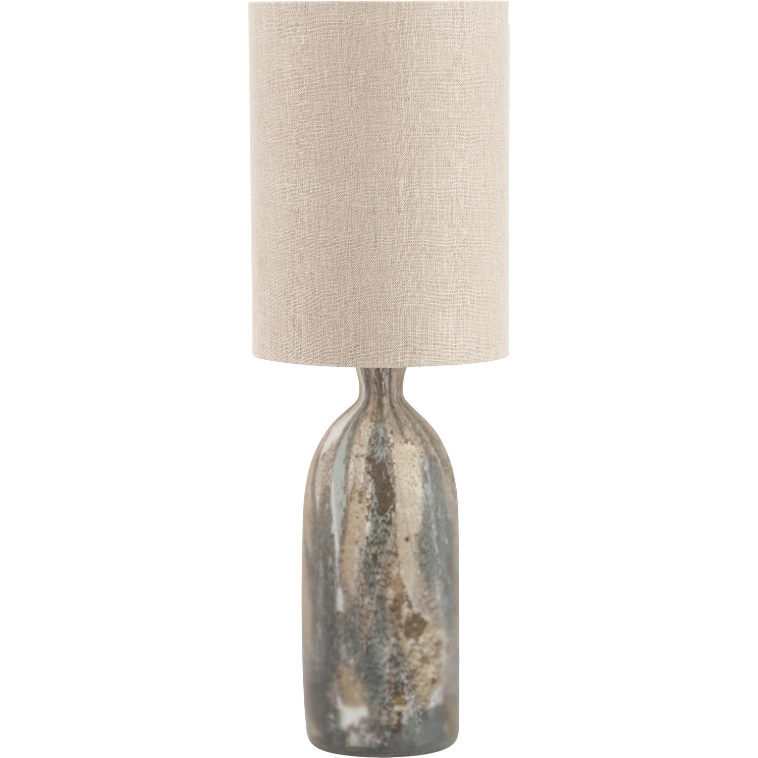 Palmino Brown Tall Organic Glass Bottle Table Lamp  Nicholas John Interiors