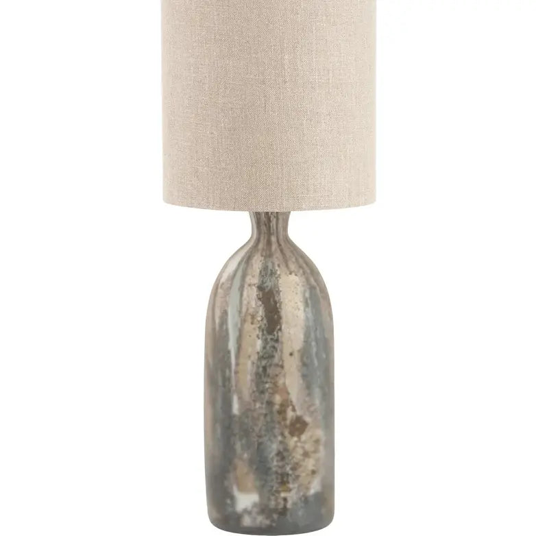 Palmino Brown Tall Organic Glass Bottle Table Lamp   Nicholas John Interiors