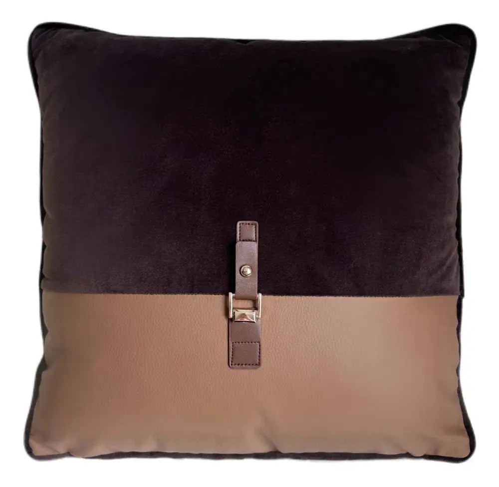 Paul Moneypenny Buckleup Choc Cushion   Nicholas John Interiors