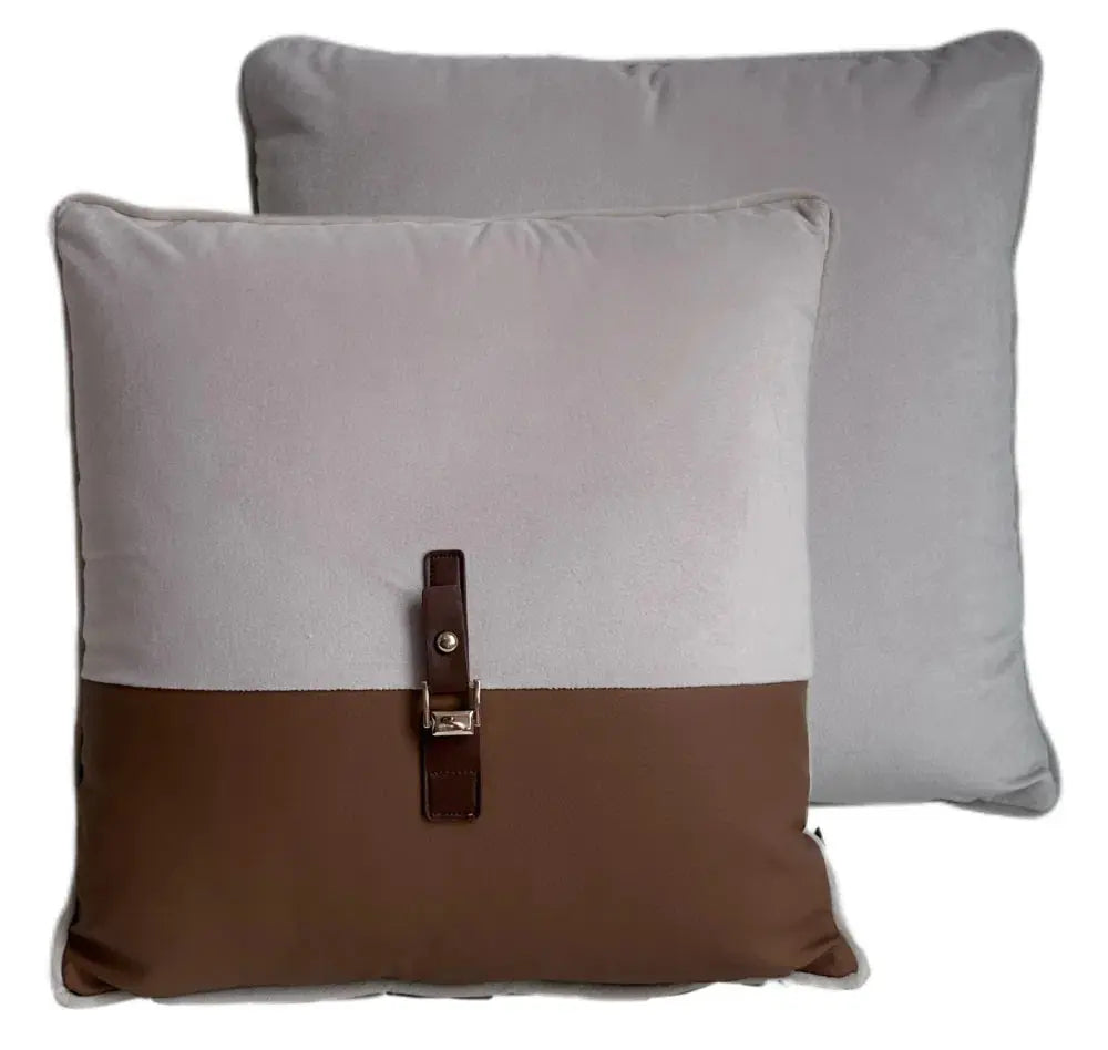 Paul Moneypenny Buckleup Neutral Cushion   Nicholas John Interiors