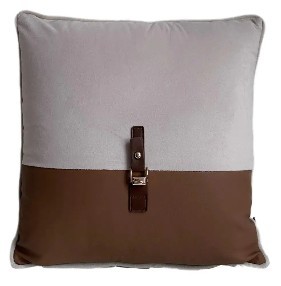 Paul Moneypenny Buckleup Neutral Cushion   Nicholas John Interiors