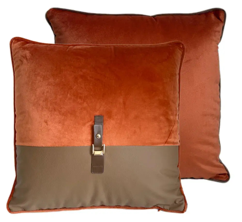 Paul Moneypenny Buckleup Orange Cushion   Nicholas John Interiors