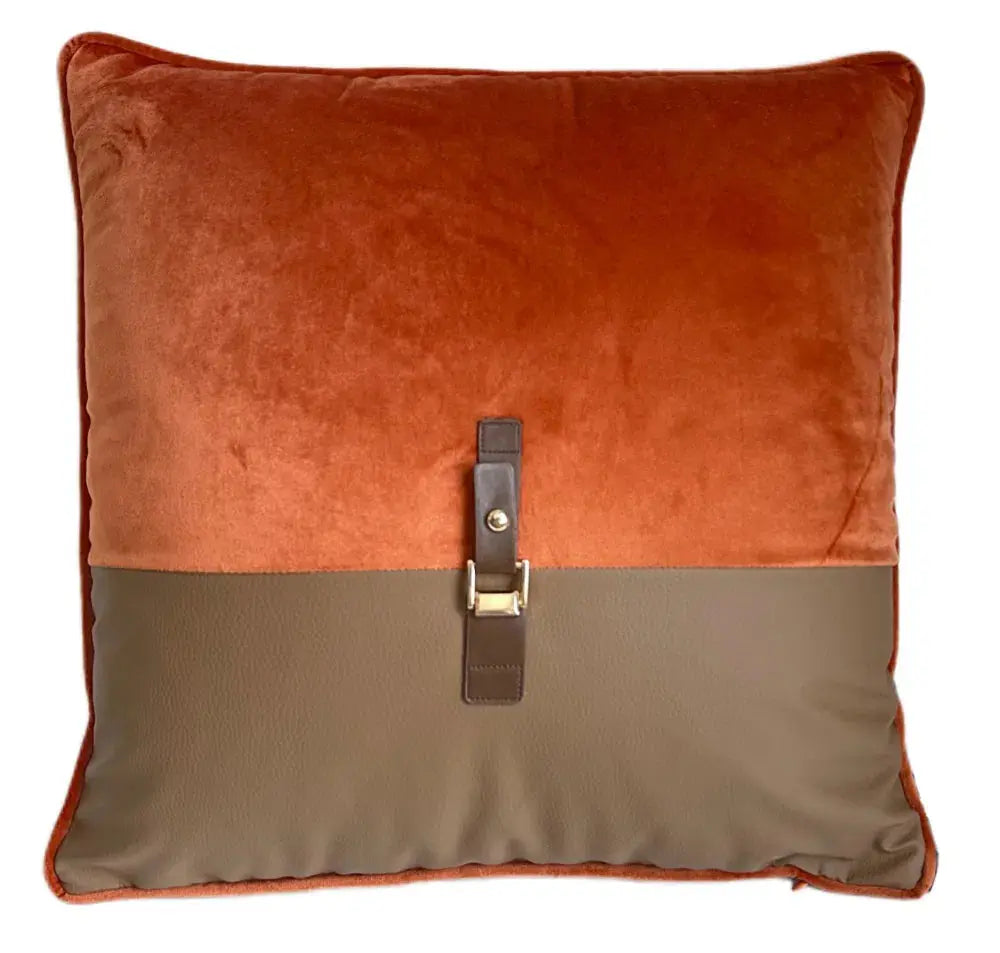 Paul Moneypenny Buckleup Orange Cushion   Nicholas John Interiors