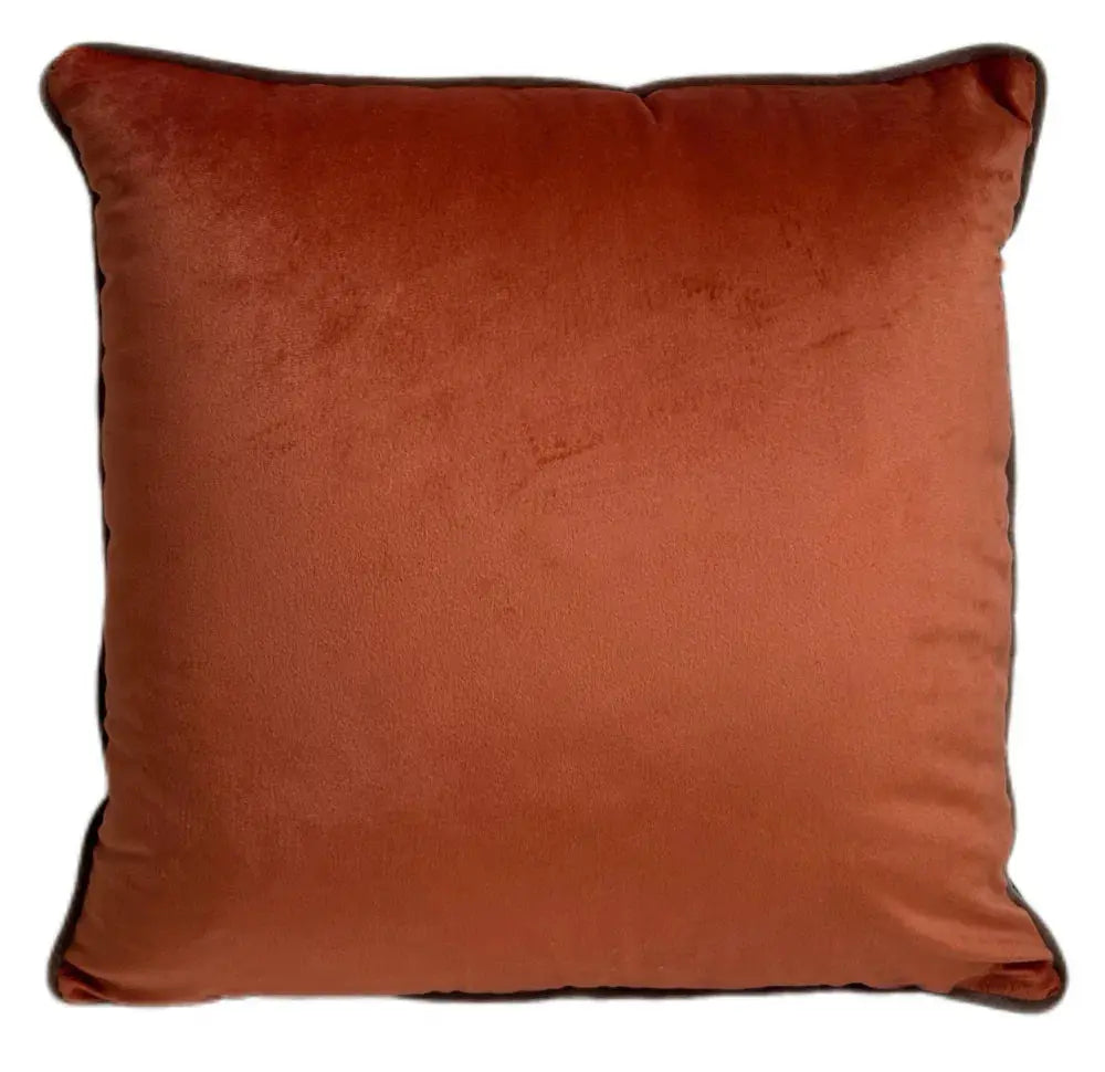 Paul Moneypenny Twofaced Orange/Choc Cushion   Nicholas John Interiors