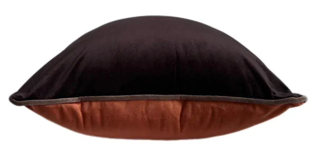 Paul Moneypenny Twofaced Orange/Choc Cushion   Nicholas John Interiors