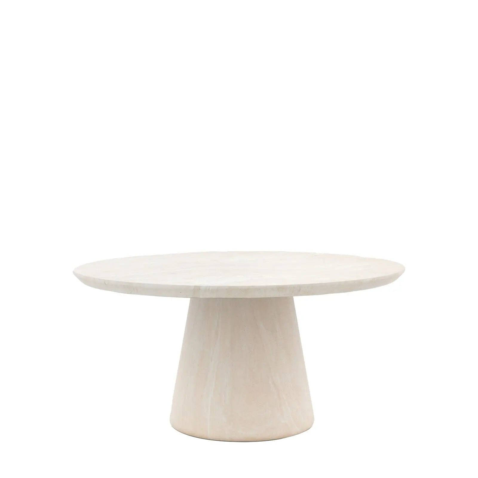 Paxon Round Dining Table Travertine  Nicholas John Interiors