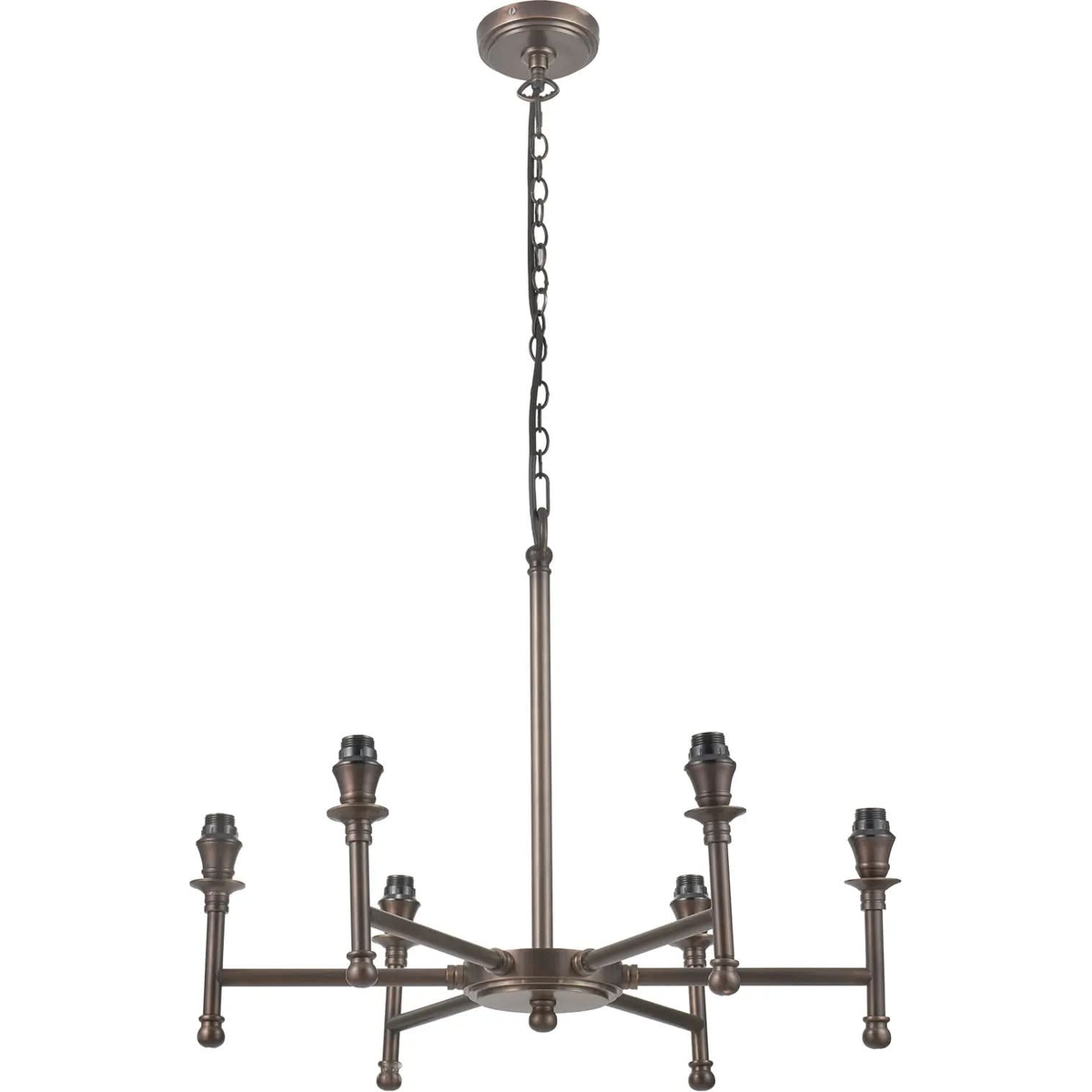 Piero Antique Bronze Metal 6 Arm Pendant   Nicholas John Interiors