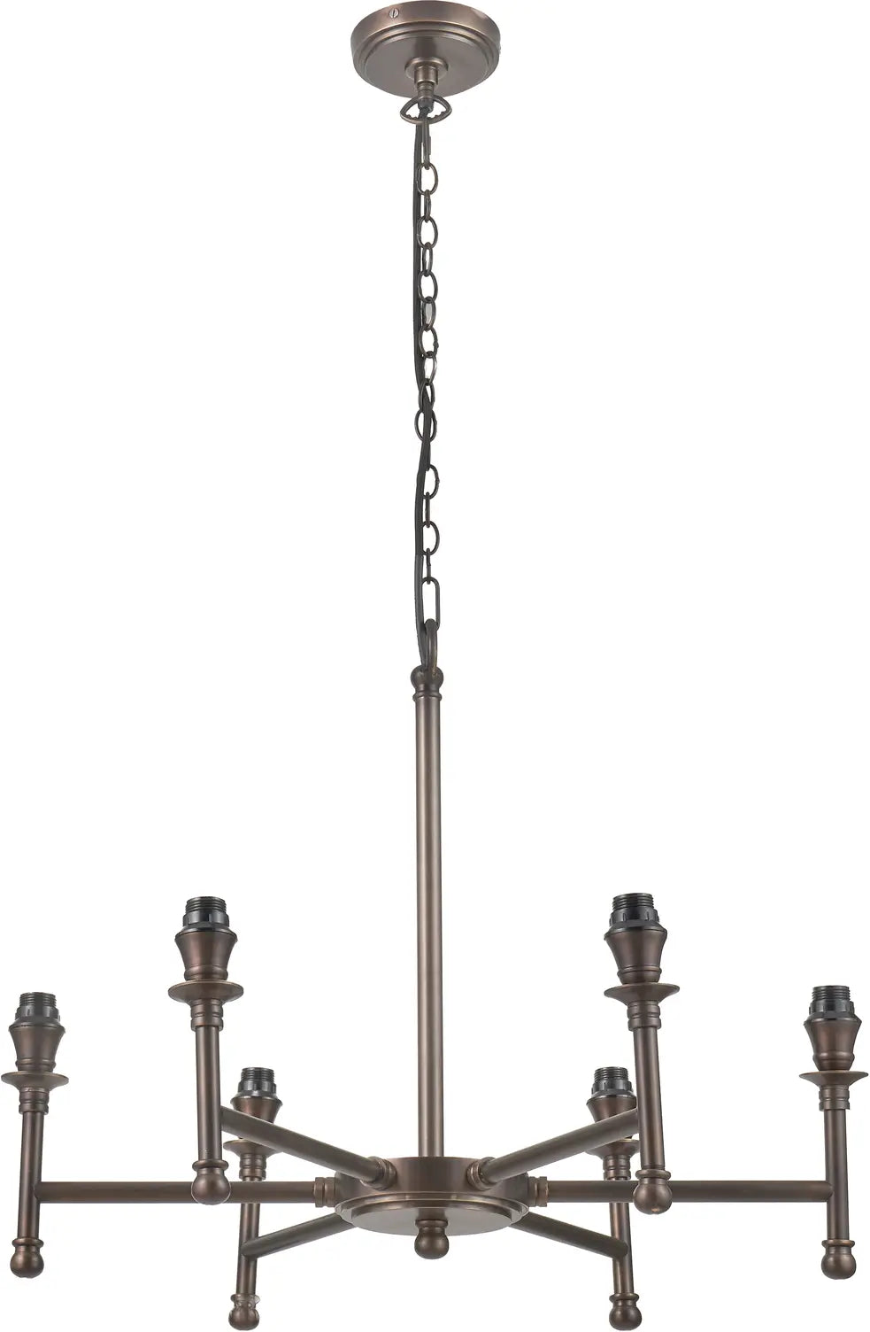 Piero Antique Bronze Metal 6 Arm Pendant   Nicholas John Interiors