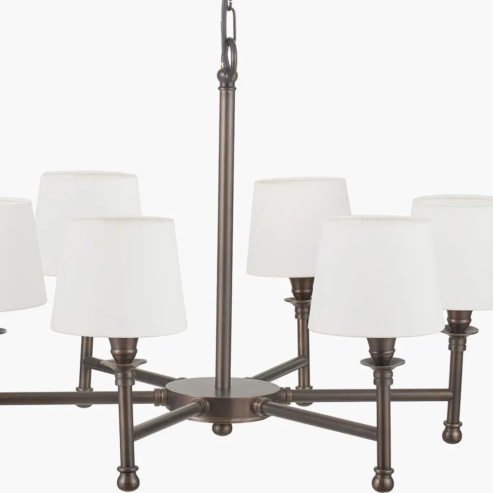 Piero Antique Bronze Metal 6 Arm Pendant   Nicholas John Interiors