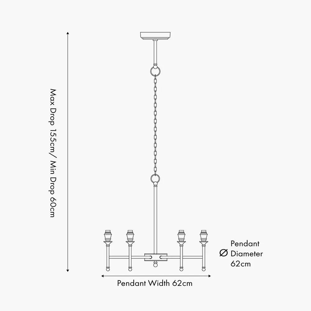 Piero Antique Bronze Metal 6 Arm Pendant   Nicholas John Interiors