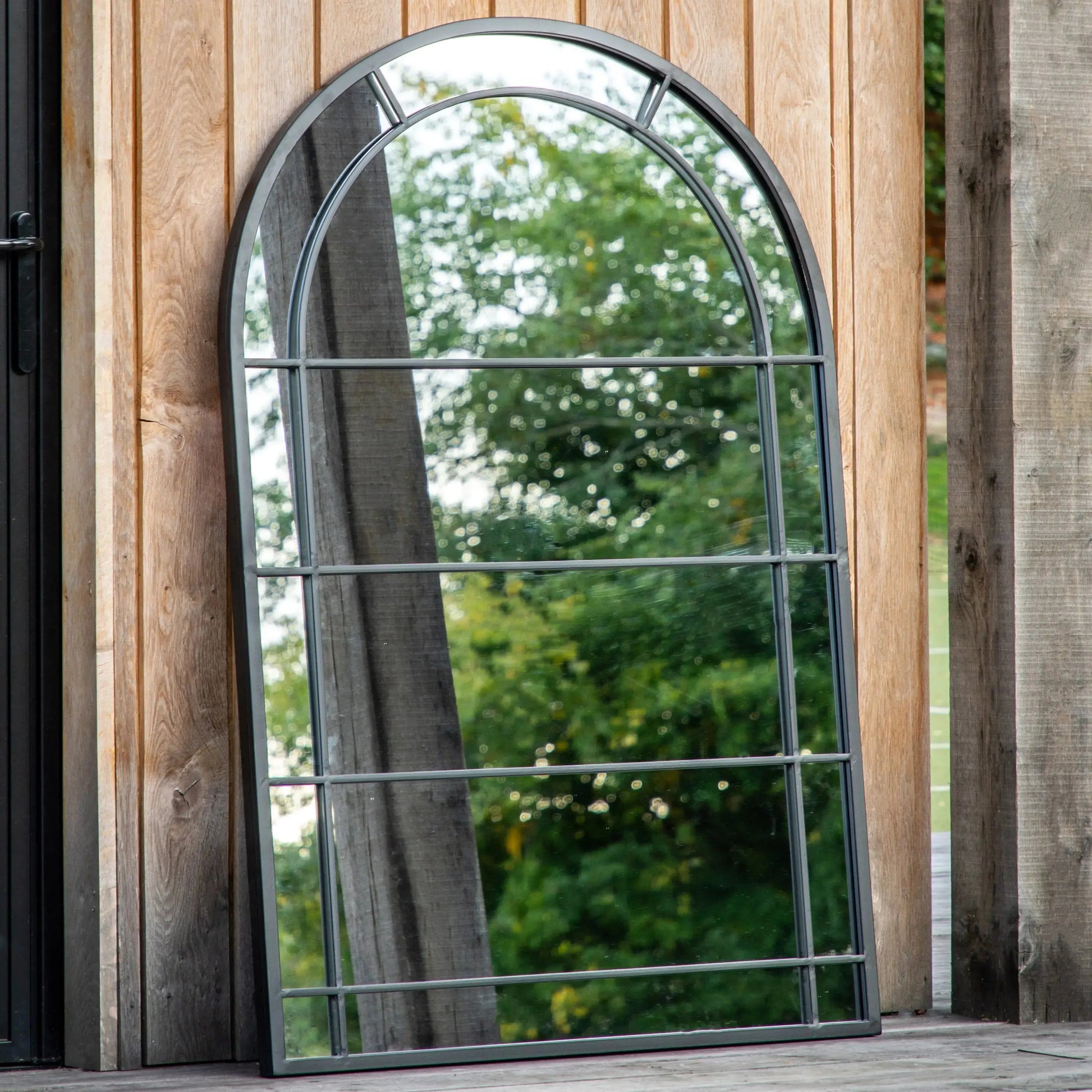 Pindale Outdoor Mirror Black   Nicholas John Interiors
