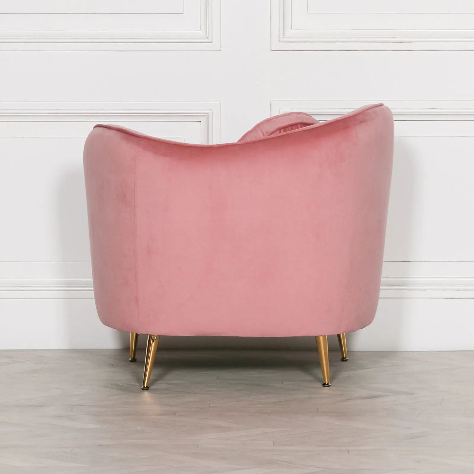 Pink Velvet Armchair with Cushion   Nicholas John Interiors