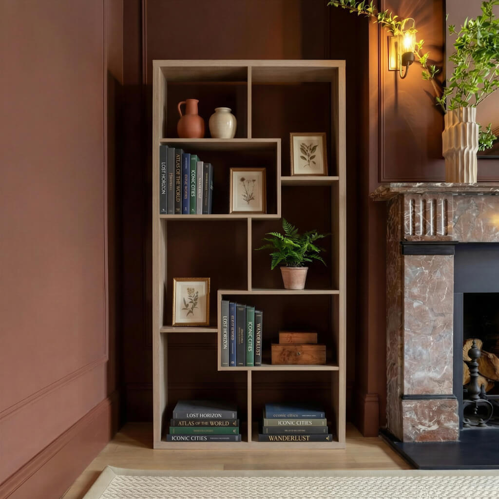 Ashford & Grey Quebec Light Wash Shelving Unit