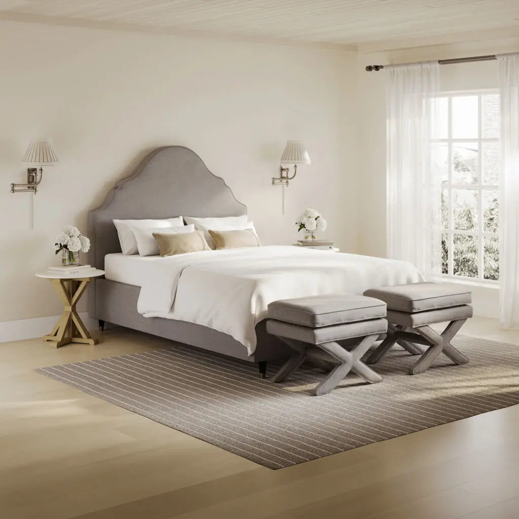 Quince Light Grey Bed   Nicholas John Interiors