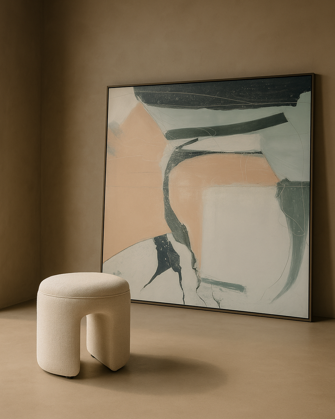 Tommy Franks Roxton Stool in Dove   Nicholas John Interiors