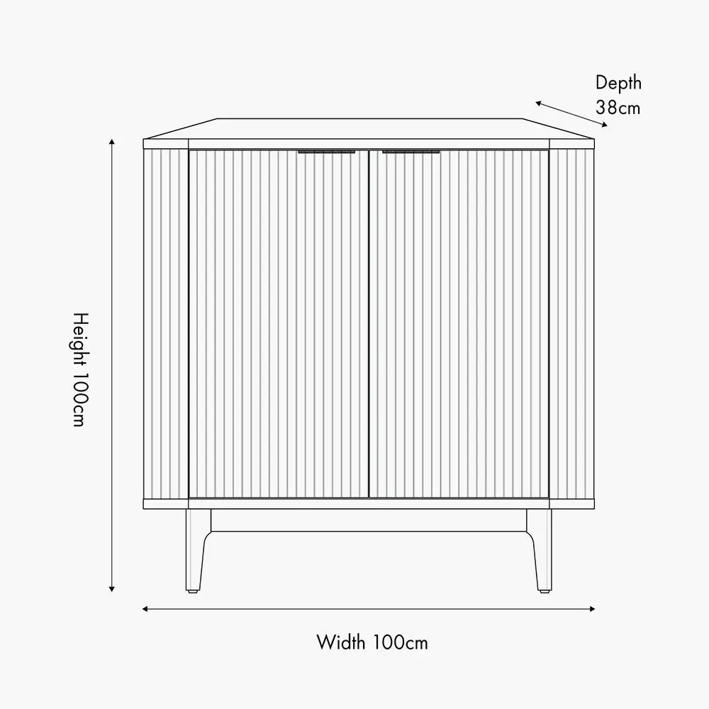 Raie Dark Brown Ribbed Oak and Pine Wood 2 Door Bar Cabinet   Nicholas John Interiors