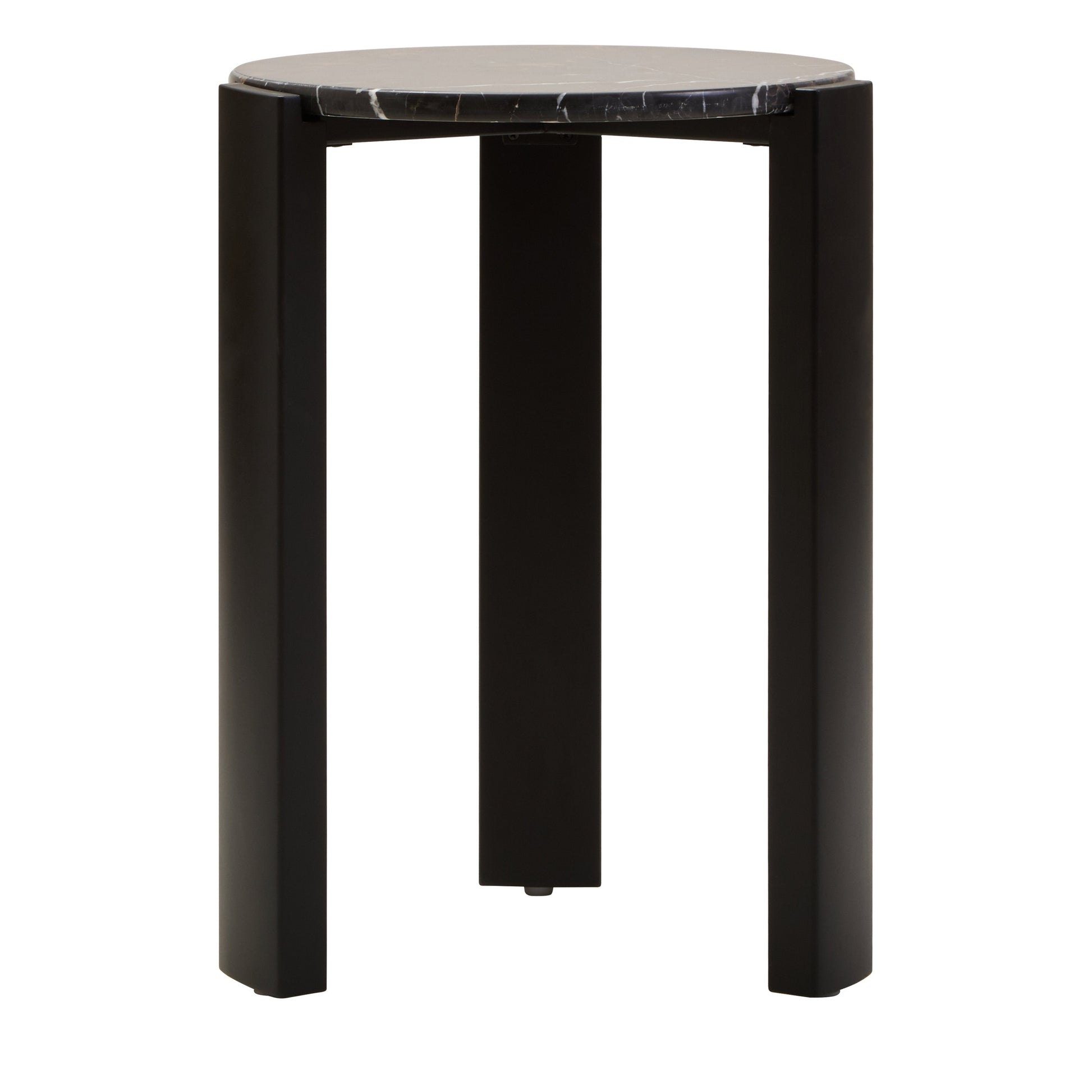 Ravello Black Marble Top Round Side Table  Nicholas John Interiors