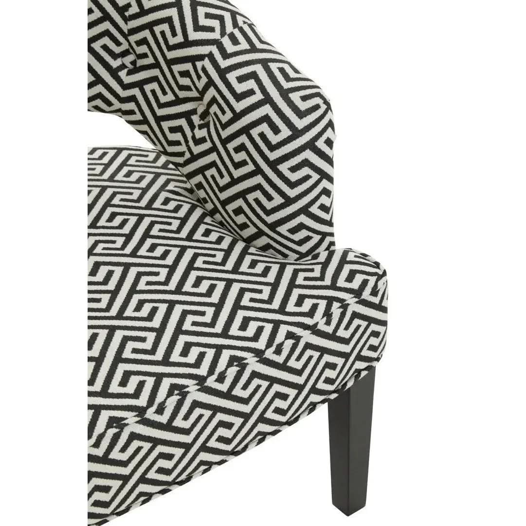 Ravents Park Greek Key design Cutout Lounge Chair   Nicholas John Interiors