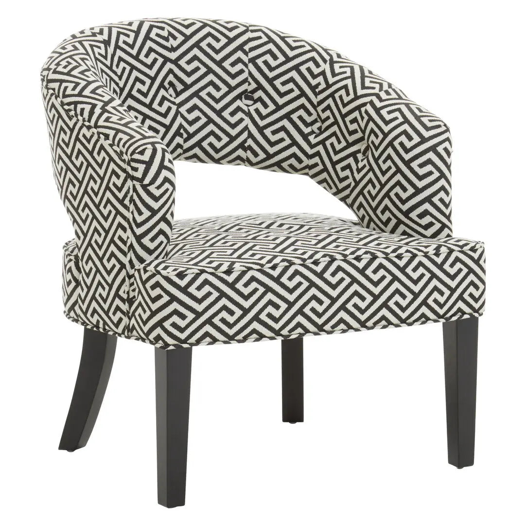 Ravents Park Greek Key design Cutout Lounge Chair   Nicholas John Interiors